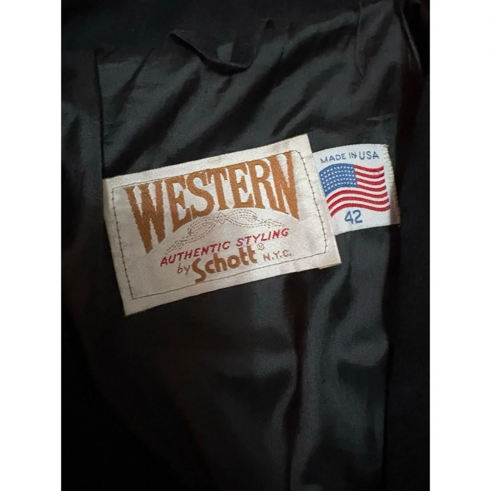 Vintage Schott NYC "Western" Suede Fringe Jacket - Men's 42 - Picture 12 of 15